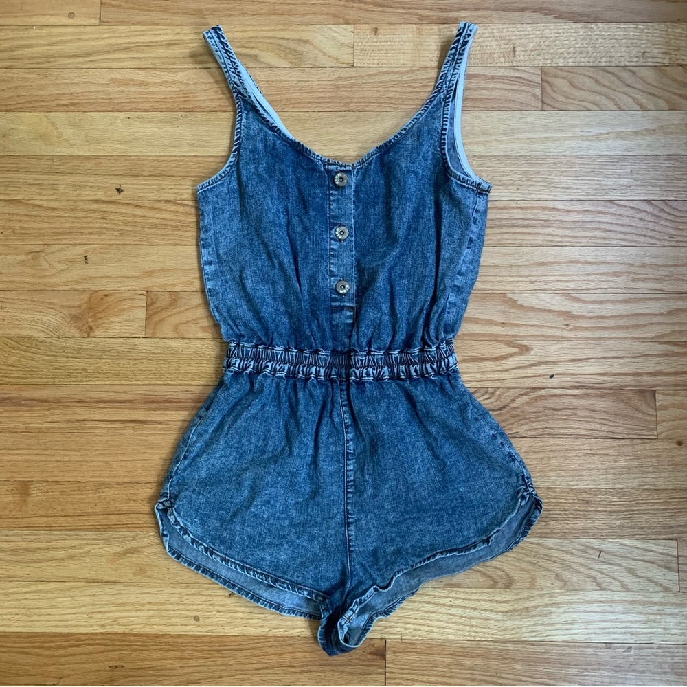 TopShop Sleeveless Denim Romper